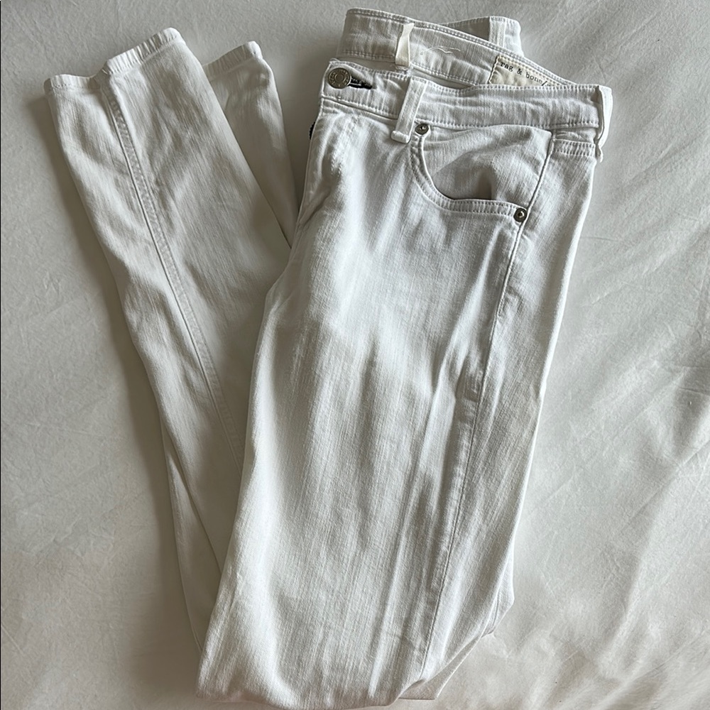 Rag & Bone Skinny White Denim Jeans